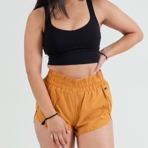 Paragon Yuna High Rise Track Short Mustard